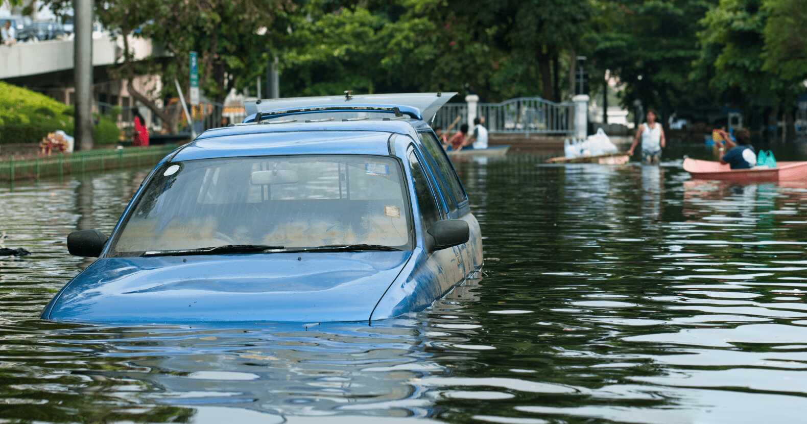 Blue Auto Flood Damage